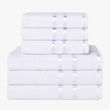 Imagem de Kit 06 Toalhas (3 banho + 3 rosto) Algodão Hotelaria Pousadas (BRANCO 3 BANHO / 3 ROSTO)