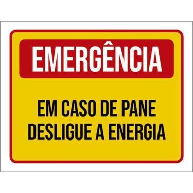 Imagem de Kit 5 Placas Emergência Em Caso Pane Desligue Energia