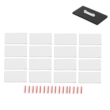 Imagem de Crachás de nome em branco diy material mdf personalizável cantos arredondados etiquetas de nome portáteis compactas para eventos de conferência de trabalho escolar conjunto de 16