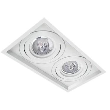 Imagem de Spot Duplo Embutir PAR20 Quadrado Recuado Branco Save Energy SE-330.29