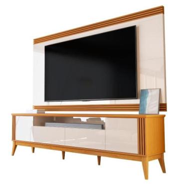 Imagem de Rack Bancada com Painel Detalhe Ripado Vetro Para TV Até 75 Polegadas 