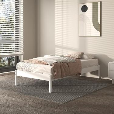 Imagem de Cama plataforma básica Delta Chairs Pine Twin Grey (branco solteiro)