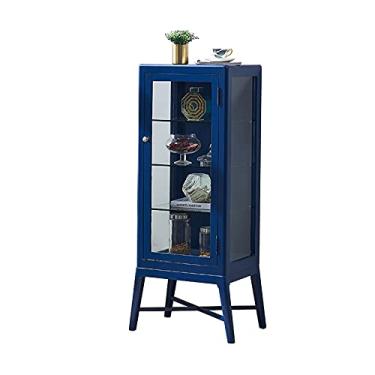 Imagem de Armário de vinho de madeira, porta de vidro, moderno, minimalista, armário feito à mão para casa, cozinha, sala de jantar, armários de vinho