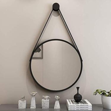 Imagem de Espelho de banheiro nórdico grande moderno montado na parede espelho de maquiagem espelho de maquiagem espelho de barbear decoração de quarto espelho suspenso (40 cm 50 cm 60 cm) (cor: preto tamanho: