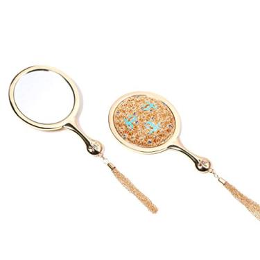 Imagem de Espelho de maquiagem de mesa espelho de maquiagem portátil espelho de banheiro espelho de alta definição adequado para penteadeira espelho de maquiagem retrô conveniente para transportar espelhos de