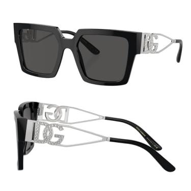 Imagem de Óculos de sol DOLCE & GABBANA DG4446B Square DG Crystals Logo com kit de óculos de luxo