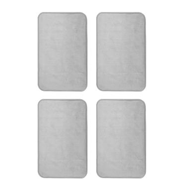Imagem de Tapete de Banheiro Cinza Antiderrapante Retangular 60cm 4un