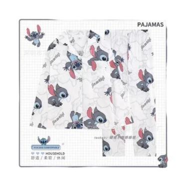 Imagem de Pijamas De Algodão Sintético Kawaii Disney Com Mangas Longas Para Prim