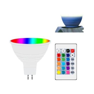 Imagem de Lâmpada LED RGB 15W E27 GU10 Com Controle Remoto IR Inteligente Para L