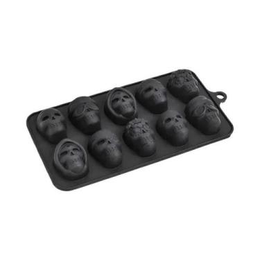 Imagem de Forma De Gelo De Silicone Com 10 Cavidades Em Formato De Caveira, Reut
