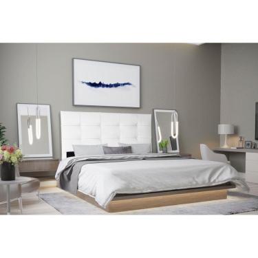 Imagem de Cabeceira Casal 1,95m Roma Corino Branco Dal Poz Estofados