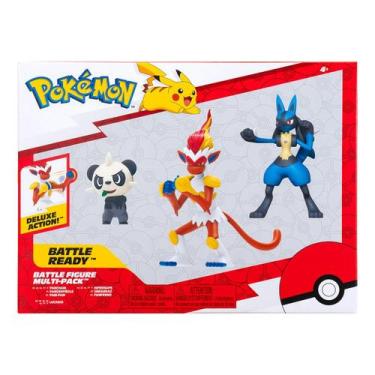 Imagem de 3 Bonecos Pancham, Infernape e Lucario - Pokémon - Jazwares