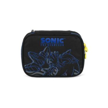 Imagem de Estojo Sonic Escolar Meninos Teen 100 Pens 36 Elásticos Azul - Luxcel