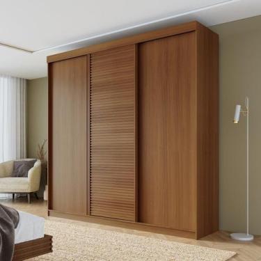 Imagem de Guarda Roupa Casal 3 Portas de Correr Samambaia Cabecasa Madeiramadeir