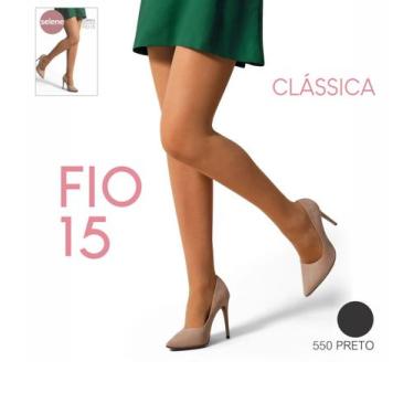 Imagem de Meia Calça Clássica Fio 15 Selene Preto, EG, Preto