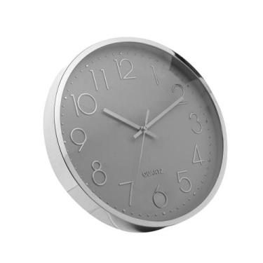 Imagem de Relógio de Parede Lyor de Plástico Cinza 30,5cm x 4cm
