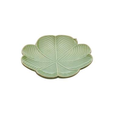 Imagem de Folha Banana Leaf de Ceramica Verde 20cm x 20cm x 3cm - Lyor