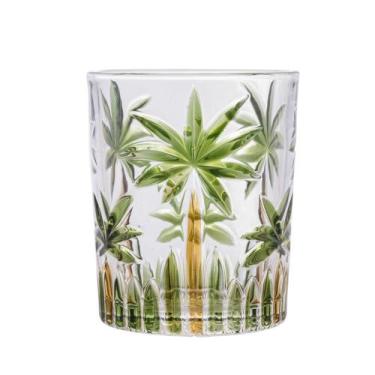 Imagem de Copo Baixo Palm Tree Handpaint Wolff 340ml Cristal Ecológico