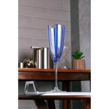Imagem de 2 Taças para Champanhe Azura 200ml Azul Vidro Wolff
