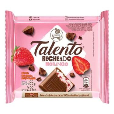 Imagem de Chocolate Recheado Morango Talento Garoto 85g