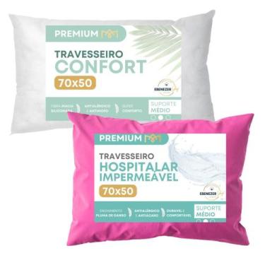 Imagem de Travesseiro Impermeável Confort Antialérgico Protetor Antiácaro Extra 