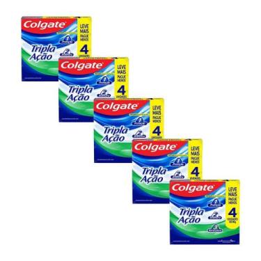 Imagem de Kit 5 Pack Creme Dental Anticárie com Flúor e Cálcio Colgate Tripla Aç