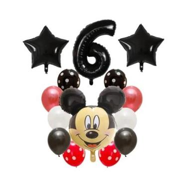Imagem de Balões Mickey E Minnie Mouse 14pcs, Balões De Número Em Folha De Látex