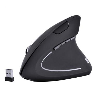 Imagem de Mouse Sem Fio Vertical Ortopédico Power Fit Vinik, 1600 DPI, Recarregável, USB, Preto ? PM300-Unissex