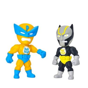 Imagem de Kit 2 Bonecos Super Heróis Articulados 17cm Vinil Macio Atóxico Vingad