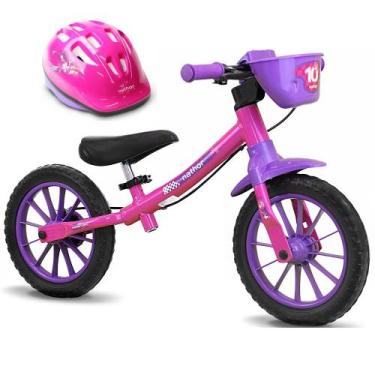 Imagem de Bicicleta Balance Bike de Equilíbrio sem Pedal Feminina Com Capacete -