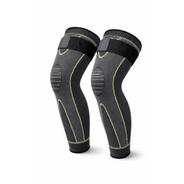 Imagem de KIT 2 Joelheira De Compressão Articulação Dores Ortopédica com faixa ajustável, Joelheira Longa