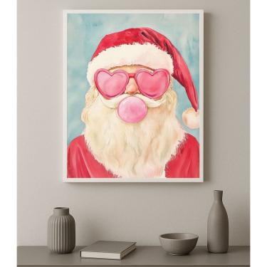 Imagem de Quadro Decorativo Papai Noel Bubble Gun 33x24cm