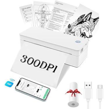 Imagem de Impressoras portáteis sem fio,Impressora térmica Bluetooth,suporta papel térmico A4,impressão sem tinta, compatível com iOS,Android,inclui 1 rolo de papel,adequada para escritório e escola