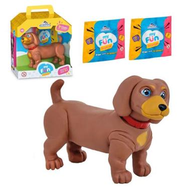 Imagem de Boneco Cachorro Salsicha My Fun Pet House Em Vinil Na Casinha E 2 Aces