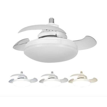 Imagem de Ventilador Retratil Mled Soquete Bivolt 3p Branco C/contr - Casa Chafa