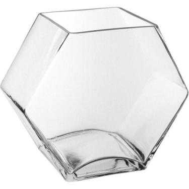 Imagem de Vaso Decorativo Enfeite Casa Losango Home&co Vidro 10x20x17cm Transpar