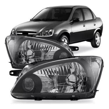 Imagem de Par farol dianteiro corsa classic 2011 12 13 14 15 2016 dark - BBS / A