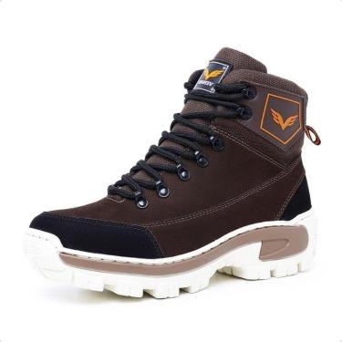 Imagem de Bota Coturno Masculino Couro Fechamento Cadarço Solado Microexpandido Costurado Palmilha Em Gel-Masculino