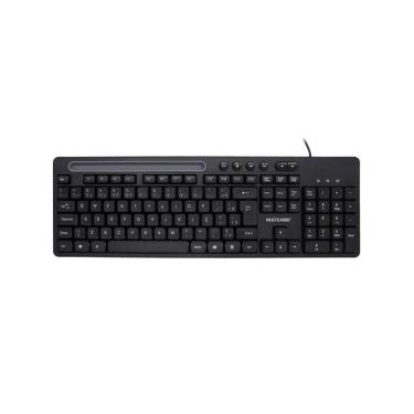 Imagem de Teclado Multimidia Office Usb Preto Com Apoio Para Smartphone Tc262