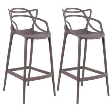 Imagem de Kit 2 Banquetas Laráz Master Allegra 76 cm - Fendi - Laraz