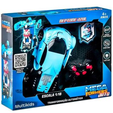 Imagem de Carro Transformável Controle Remoto 1:18 Mega Formers Auto Neptune Azu