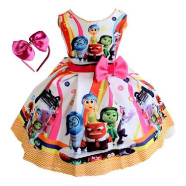 Imagem de Vestido Festa Luxo Infantil Meninas Divertidamente Tiara - Pingo de Ge