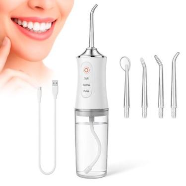 Imagem de Irrigador Dental Compacto Portátil Jato Água Limpeza Bucal Aparelhos I
