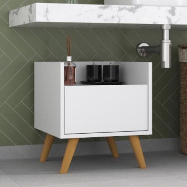 Imagem de Gabinete Armário Banheiro 40cm Mp5037 Branco/Natural - MULTIMOVEIS