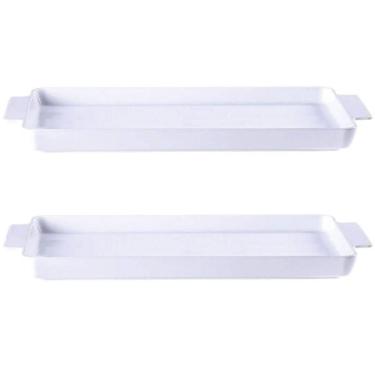 Imagem de Kit 2 Travessas de Porcelana com Alças Tramontina Refratário Retangular Branco Maria Au...