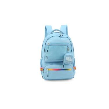 Imagem de Mochila Juvenil Feminina Bolsinha Ziper Furta-Cor Azul Up4you, Azul
