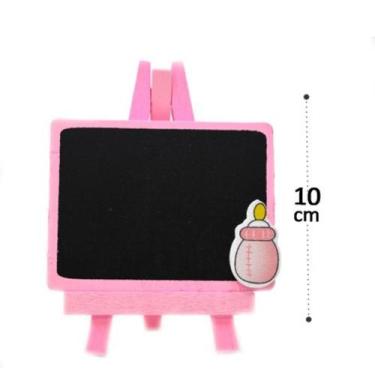Imagem de Mini Porta Recado Lousa De Madeira Mini Cavalete Decoração cha de bebe