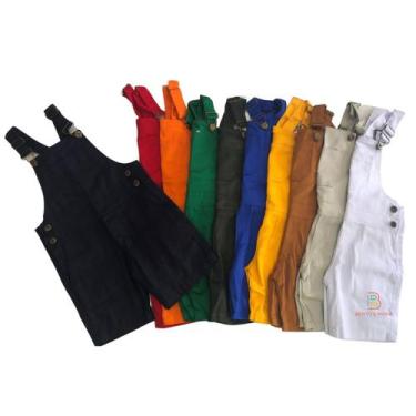 Imagem de Macacão Jardineira Infantil Unissex Jeans - Varias Cores - Pequenos En