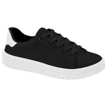 Imagem de Tênis Casual Feminino Napa Preto Branco Moleca 5791.100, 36