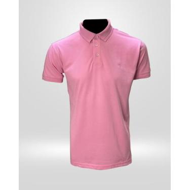 Imagem de Camisa Polo Masculina Gola Crochê Rosa Chiclete - VRS, GG